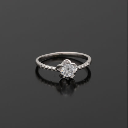 Sterling Silver 925 Floral Shine Ring - FKJRNSL10770