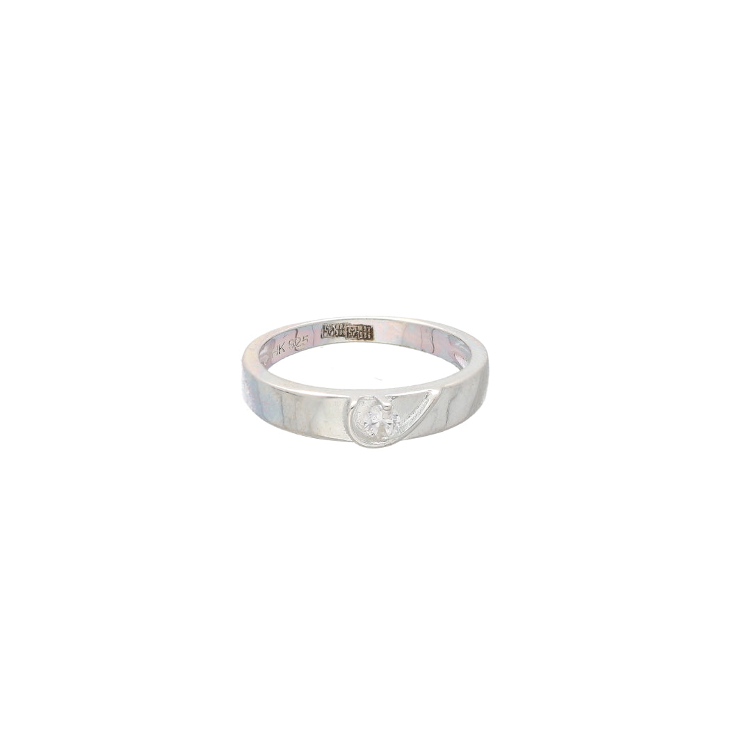 Sterling Silver 925 Minimal CZ Ring - FKJRNSL10774