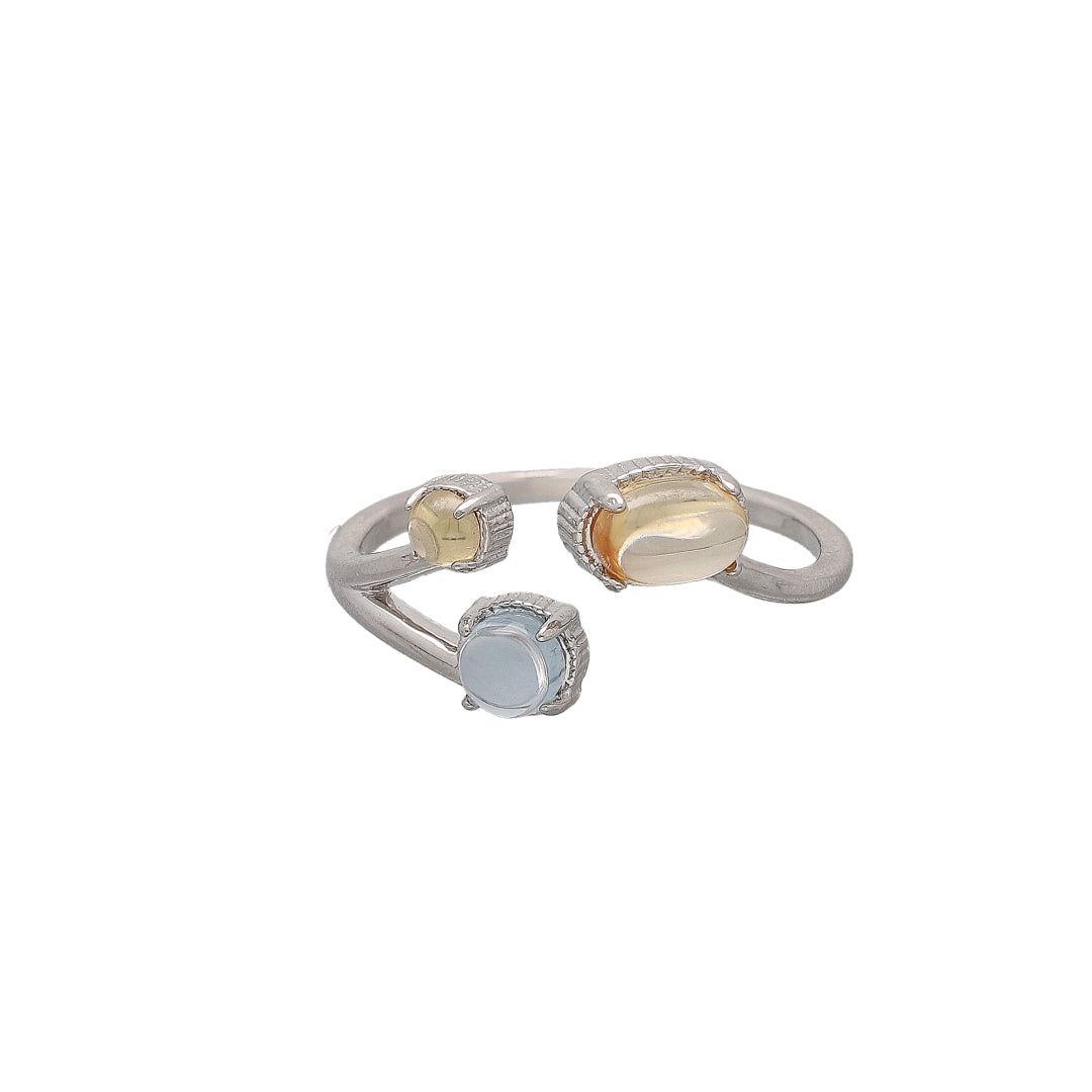 Sterling Silver 925 Gem Orbit Ring - FKJRNSL10775