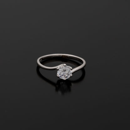 Sterling Silver 925 Solitaire Promise Ring - FKJRNSL10778