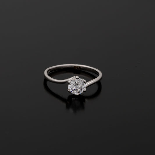 Sterling Silver 925 Solitaire Promise Ring - FKJRNSL10778