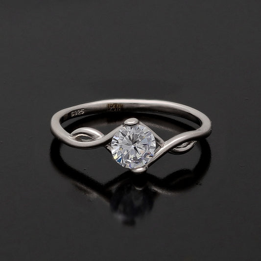 Sterling Silver 925 Eternal Twist Ring - FKJRNSL10781