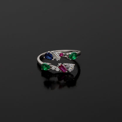 Sterling Silver 925 Prism Twist Ring - FKJRNSL10783