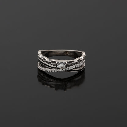 Sterling Silver 925 Urban Link Ring - FKJRNSL10784