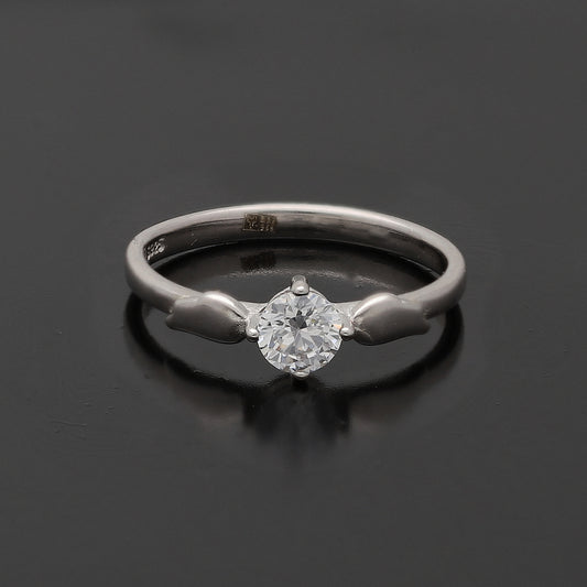 Sterling Silver 925 Ethereal Solitaire Ring - FKJRNSL10786