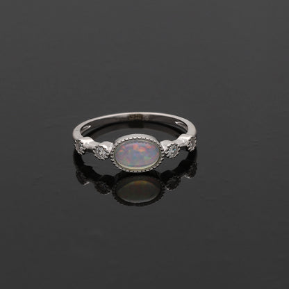 Sterling Silver 925 Moonstone Ring - FKJRNSL10790