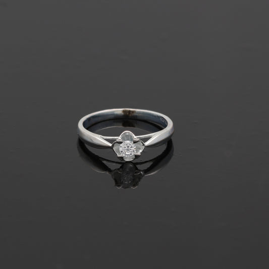 Sterling Silver 925 Diamond Daisy Ring - FKJRNSL10793