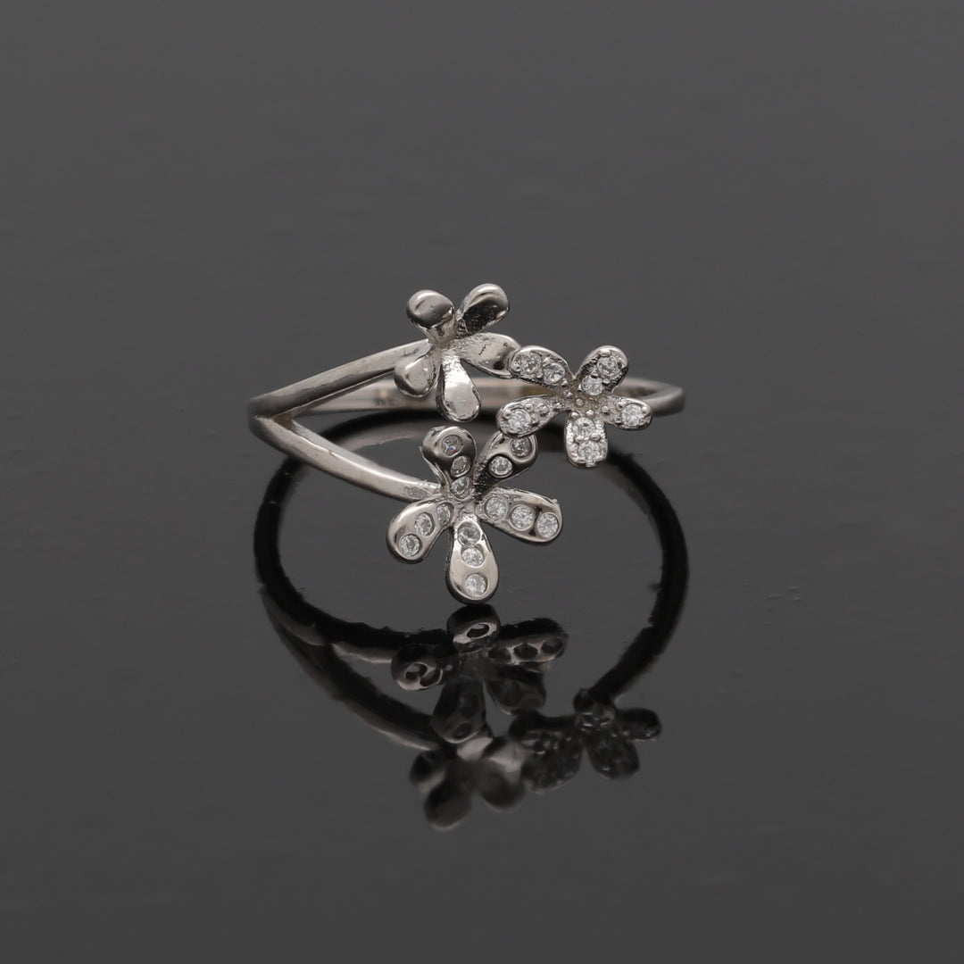 Sterling Silver 925 Daily Wear Flower Ring - FKJRNSL10794