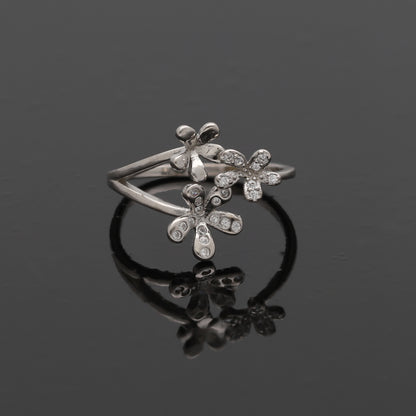Sterling Silver 925 Daily Wear Flower Ring - FKJRNSL10794