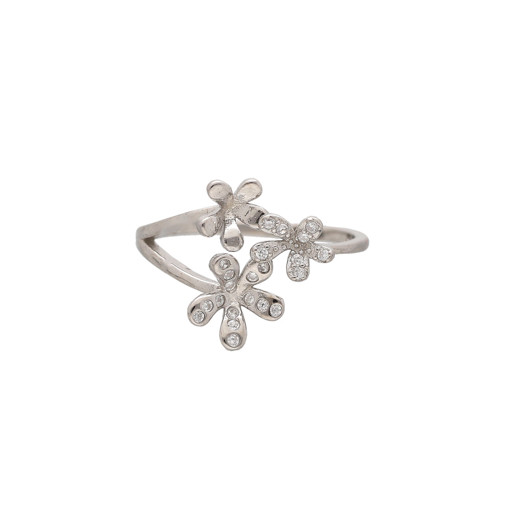 Sterling Silver 925 Daily Wear Flower Ring - FKJRNSL10794
