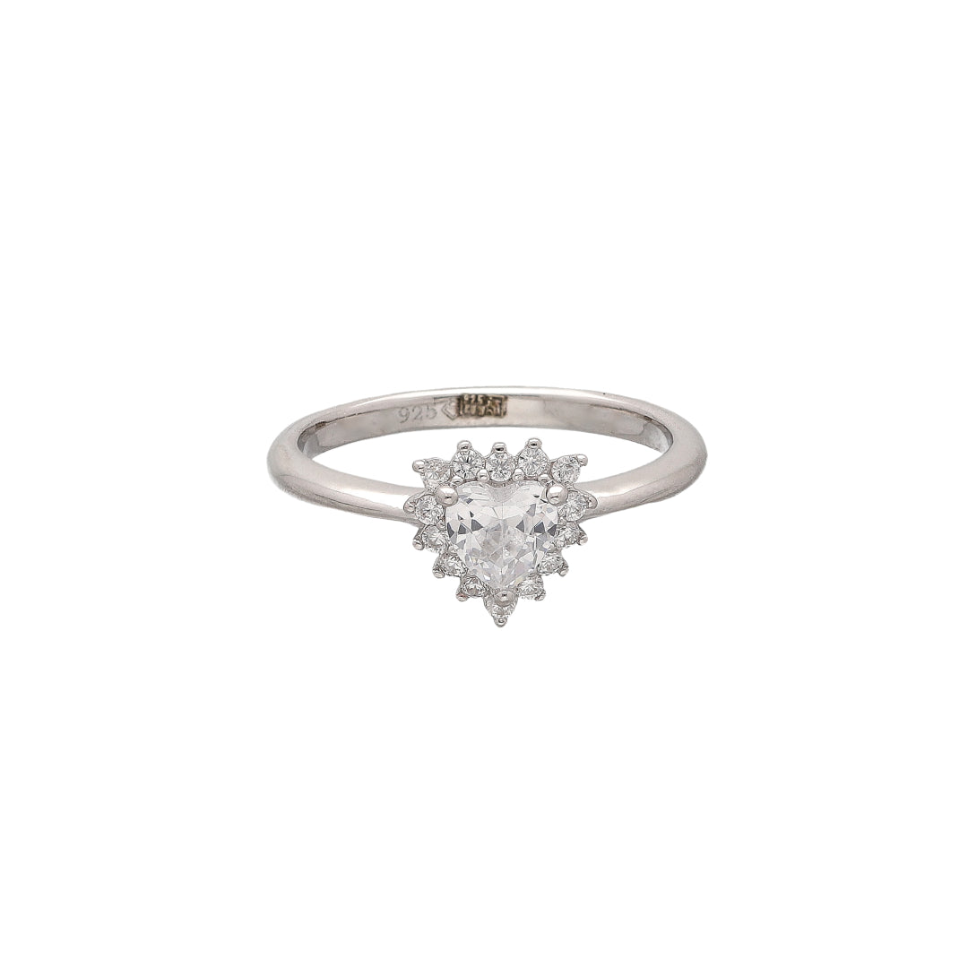 Sterling Silver 925 Dazzling Halo Ring - FKJRNSL10797