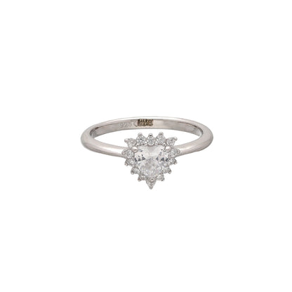 Sterling Silver 925 Dazzling Halo Ring - FKJRNSL10797