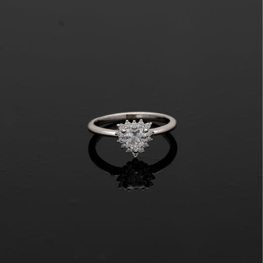 Sterling Silver 925 Dazzling Halo Ring - FKJRNSL10797