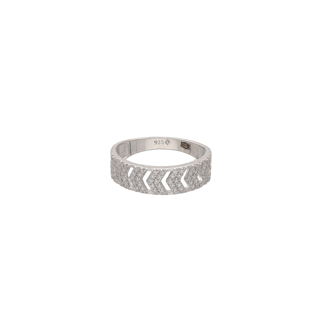 Sterling Silver 925 Zigzag Ring - FKJRNSL10798