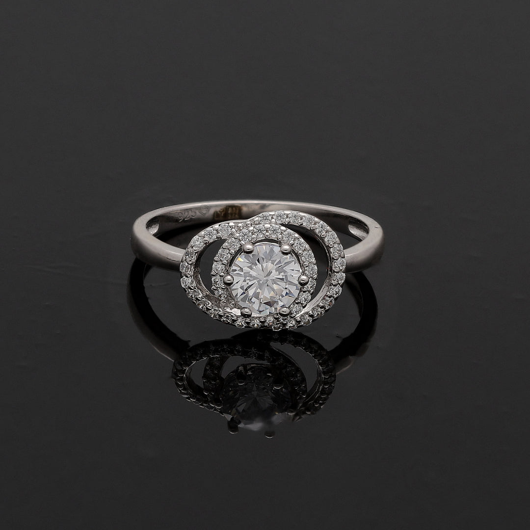 Sterling Silver 925 Centerpiece Diamond Ring - FKJRNSL10800