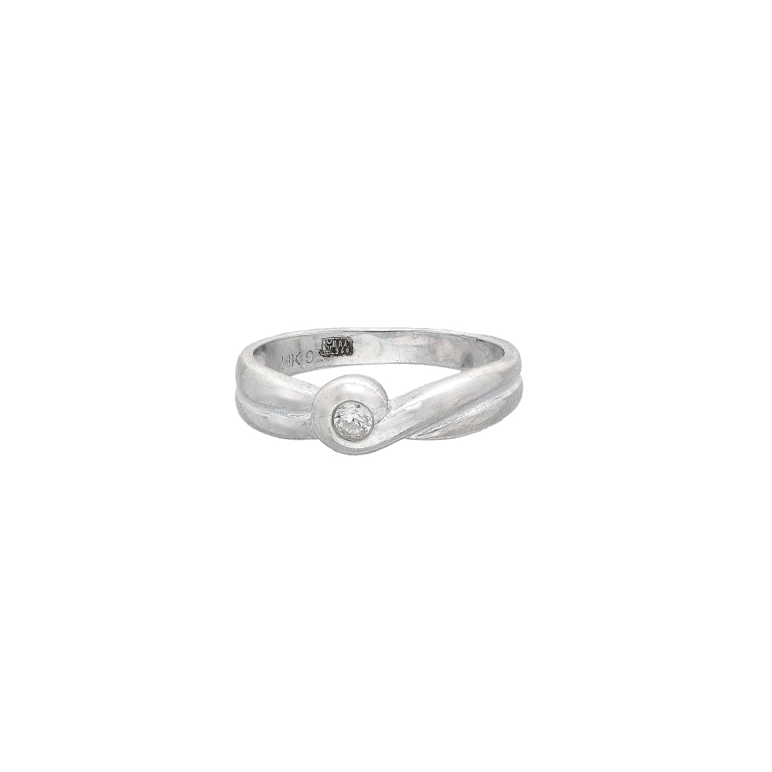 Sterling Silver 925 Solitaire Twist Ring - FKJRNSL10806