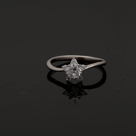 Sterling Silver 925 Star Bloom Ring - FKJRNSL10807