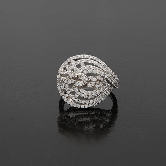 Sterling Silver 925 Designer Ring - FKJRNSL10952