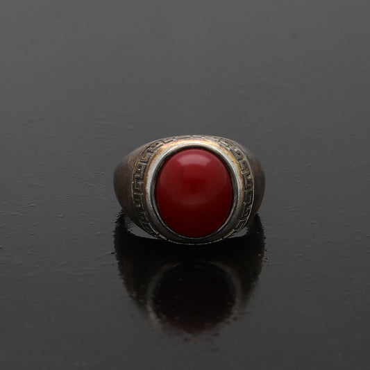 Sterling Silver 925 Vintage Carnelian Ring - FKJRNSL10953