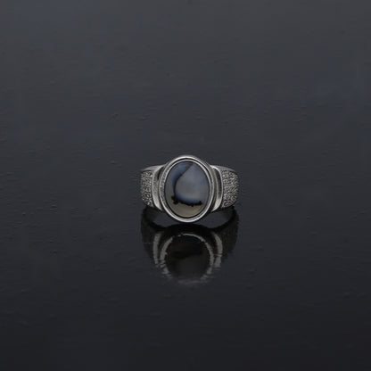 Sterling Silver 925 Oval Agate Ring - FKJRNSL10974