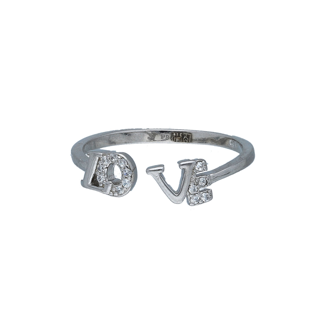 Sterling Silver 925 LOVE Motif Ring - FKJRNSL10983