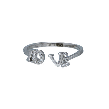 Sterling Silver 925 LOVE Motif Ring - FKJRNSL10983