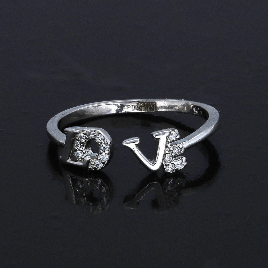 Sterling Silver 925 LOVE Motif Ring - FKJRNSL10983