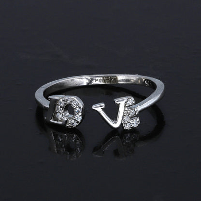Sterling Silver 925 LOVE Motif Ring - FKJRNSL10983