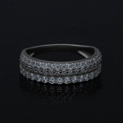 Sterling Silver 925 Classic Pavé Ring - FKJRNSL10985