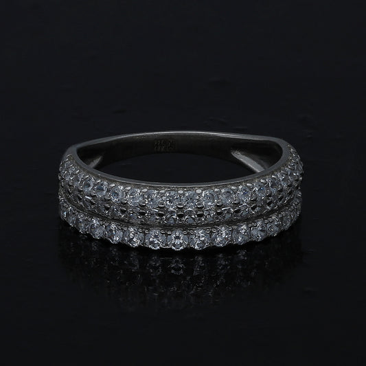 Sterling Silver 925 Classic Pavé Ring - FKJRNSL10985