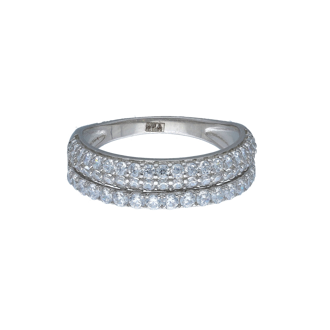 Sterling Silver 925 Classic Pavé Ring - FKJRNSL10985