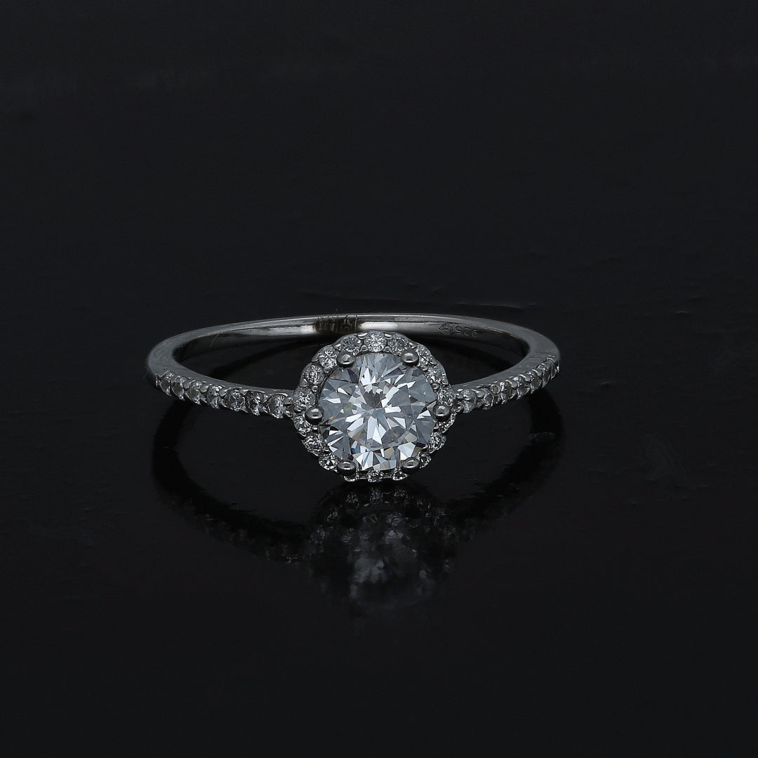 Sterling Silver 925 Spark Halo Ring - FKJRNSL10988