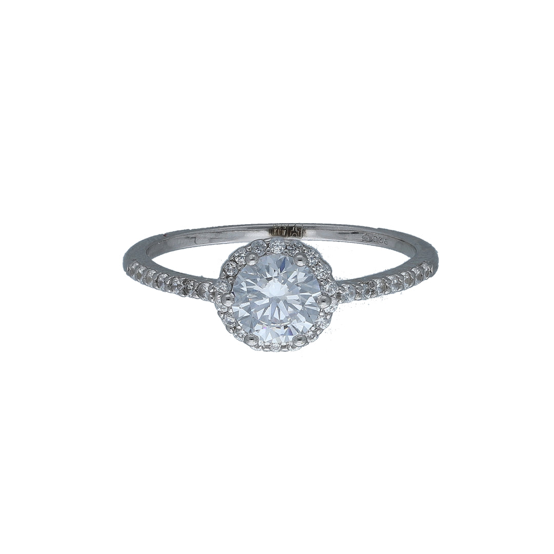 Sterling Silver 925 Spark Halo Ring - FKJRNSL10988