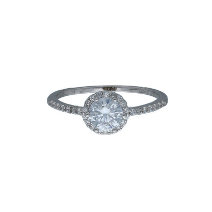 Sterling Silver 925 Spark Halo Ring - FKJRNSL10988