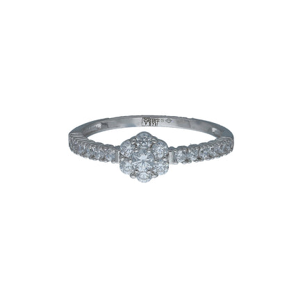 Sterling Silver 925 Floral Cluster Ring - FKJRNSL10989