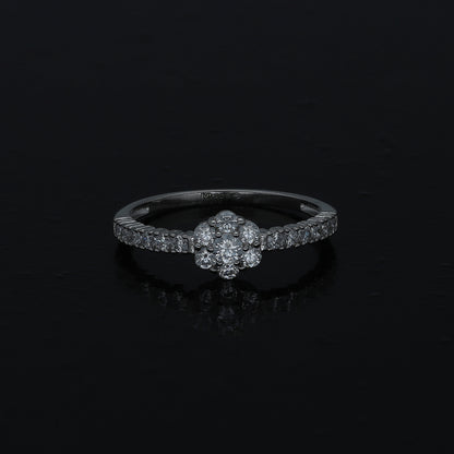 Sterling Silver 925 Floral Cluster Ring - FKJRNSL10989