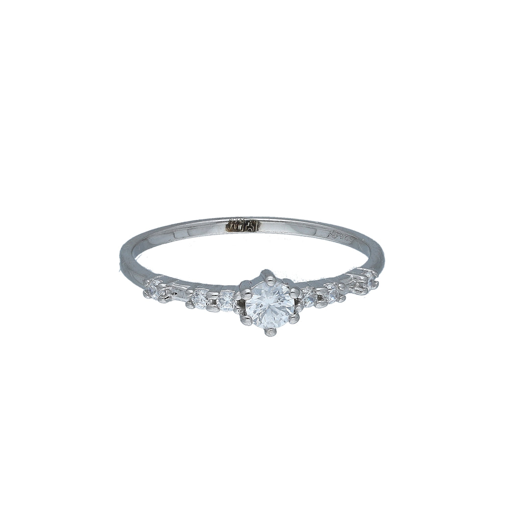 Sterling Silver 925 Petite Center Ring - FKJRNSL10991