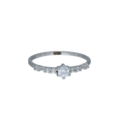 Sterling Silver 925 Petite Center Ring - FKJRNSL10991