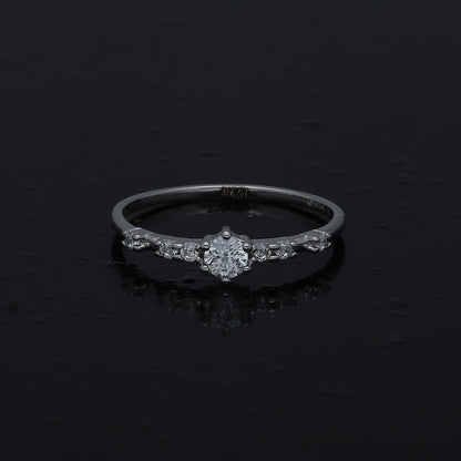 Sterling Silver 925 Petite Center Ring - FKJRNSL10991
