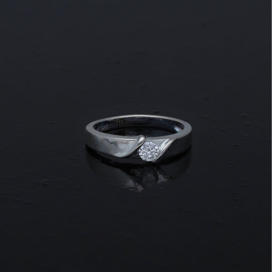 Sterling Silver 925 Classic Swirl-Set Ring - FKJRNSL10992