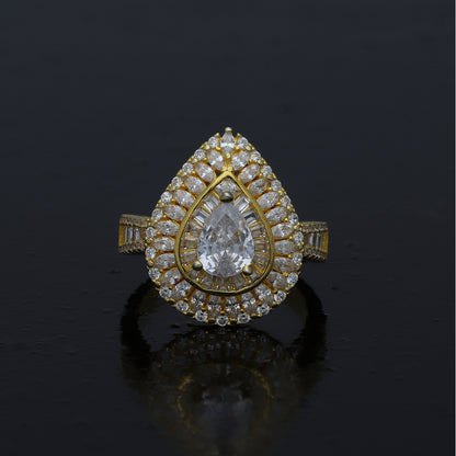 Sterling Silver 925 Pear-Cut Cocktail Ring - FKJRNSL10994
