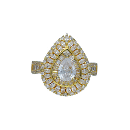 Sterling Silver 925 Pear-Cut Cocktail Ring - FKJRNSL10994