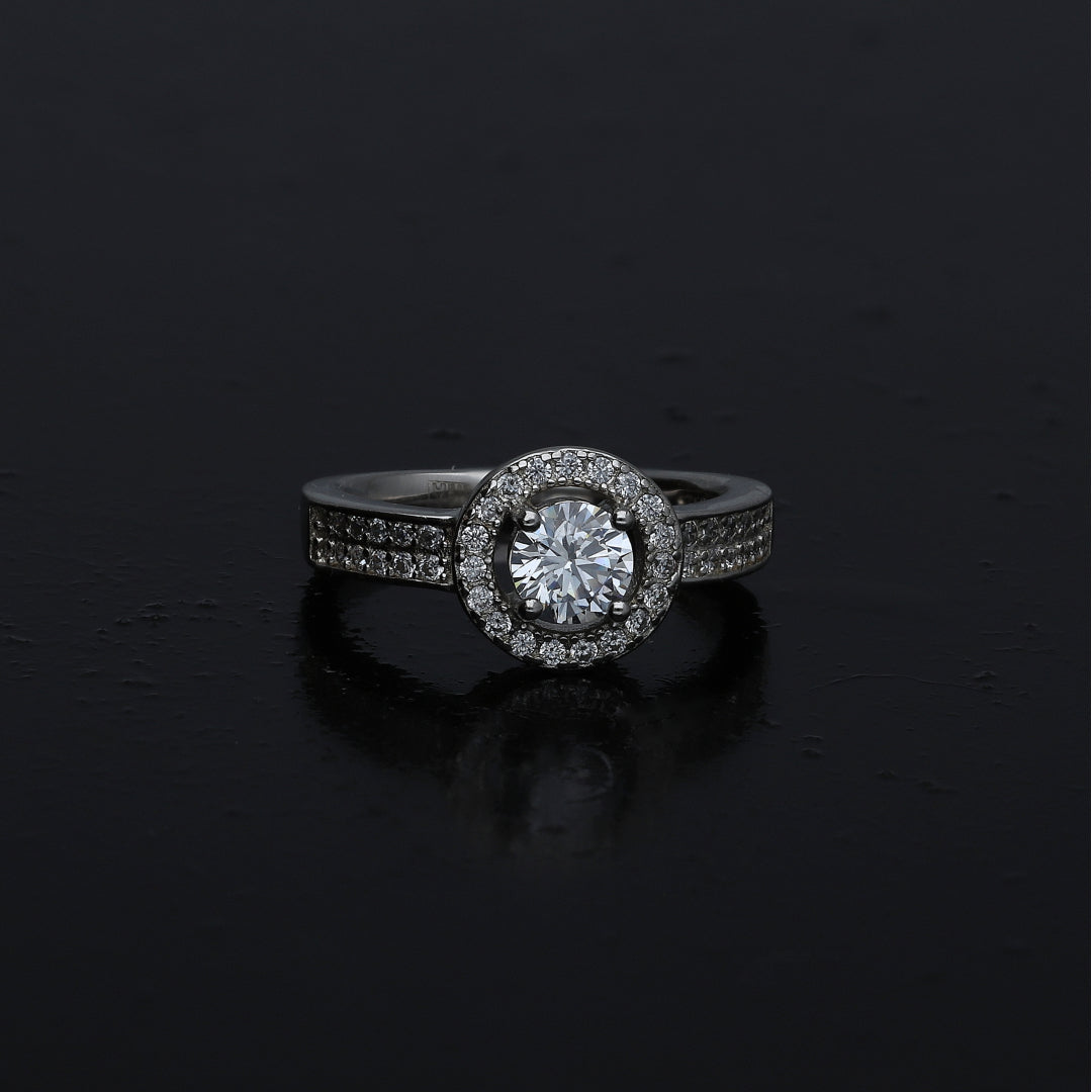 Sterling Silver 925 Round Center Ring - FKJRNSL10997