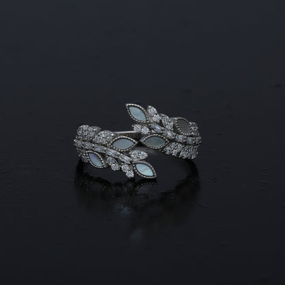 Sterling Silver 925 Leaf Design Ring - FKJRNSL10999