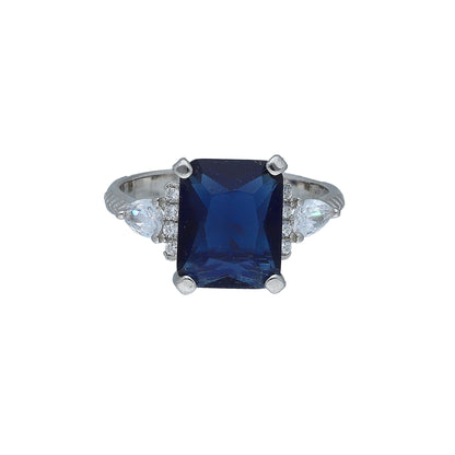 Sterling Silver 925 Blue Center Ring - FKJRNSL11000