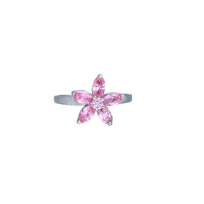 Sterling Silver 925 Pink Blossom Ring - FKJRNSL11003