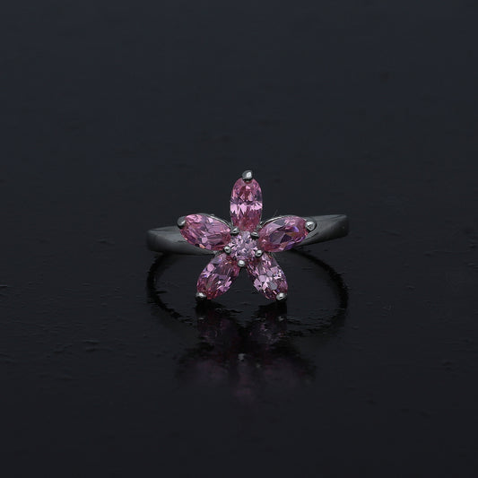Sterling Silver 925 Pink Blossom Ring - FKJRNSL11003