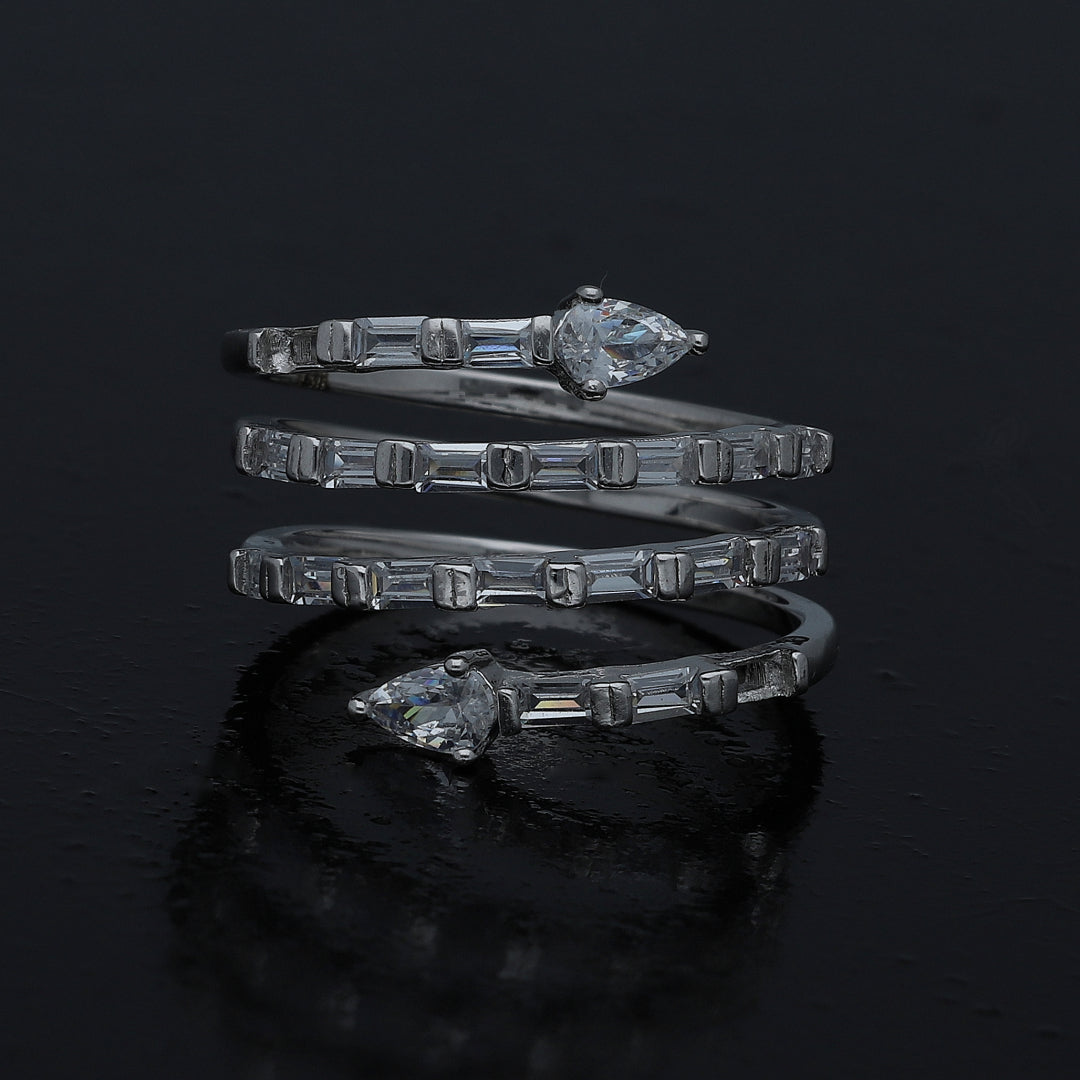 Sterling Silver 925 Spiral Wrap Ring - FKJRNSL11008