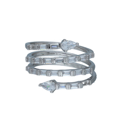 Sterling Silver 925 Spiral Wrap Ring - FKJRNSL11008