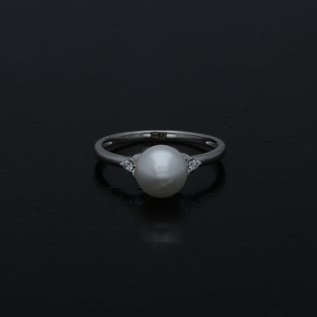 Sterling Silver 925 Moon Pearl Ring - FKJRNSL11011